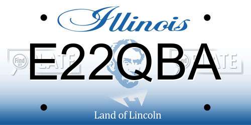 E22QBA Illinois License Plate