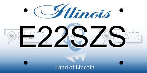 E22SZS Illinois License Plate