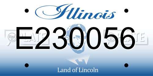E230056 Illinois License Plate