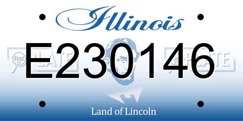 E230146 Illinois License Plate