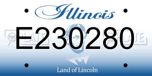 E230280 Illinois License Plate