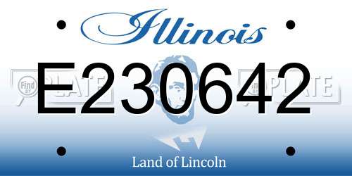 E230642 Illinois License Plate