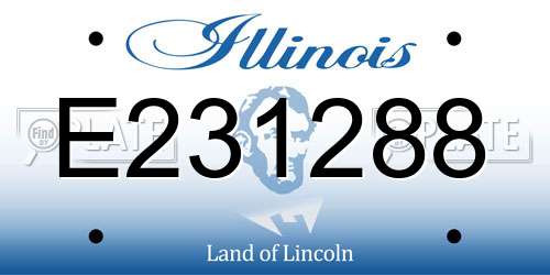 E231288 Illinois License Plate