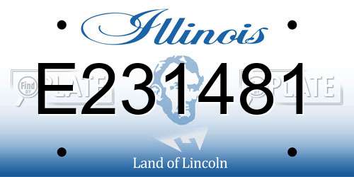 E231481 Illinois License Plate