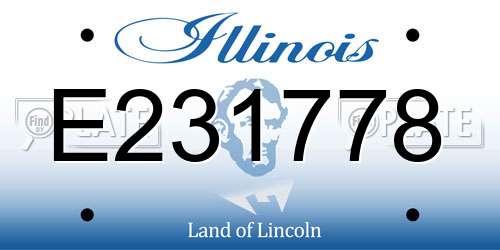 E231778 Illinois License Plate