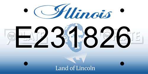 E231826 Illinois License Plate