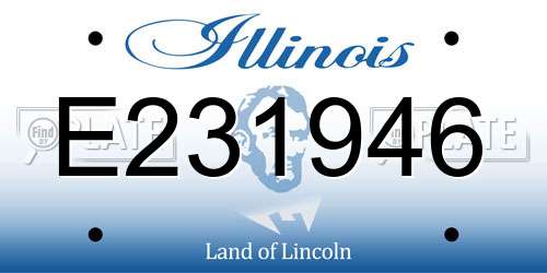 E231946 Illinois License Plate