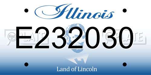 E232030 Illinois License Plate