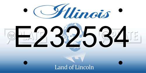 E232534 Illinois License Plate