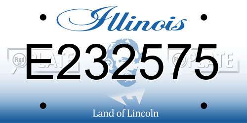 E232575 Illinois License Plate