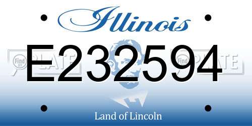 E232594 Illinois License Plate