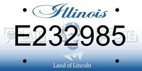 E232985 Illinois License Plate