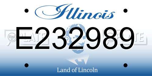 E232989 Illinois License Plate
