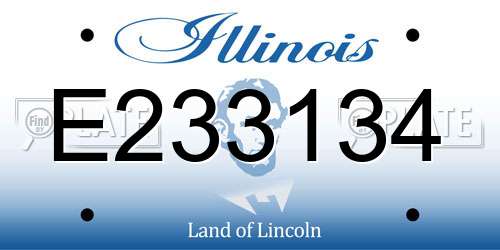 E233134 Illinois License Plate