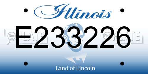 E233226 Illinois License Plate