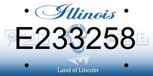 E233258 Illinois License Plate