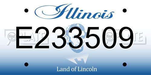 E233509 Illinois License Plate