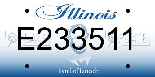 E233511 Illinois License Plate