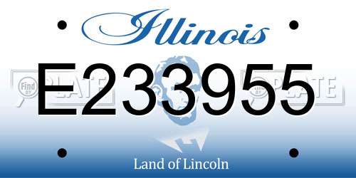 E233955 Illinois License Plate