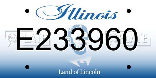E233960 Illinois License Plate