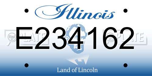 E234162 Illinois License Plate