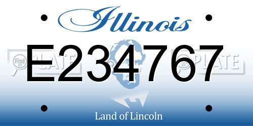 E234767 Illinois License Plate