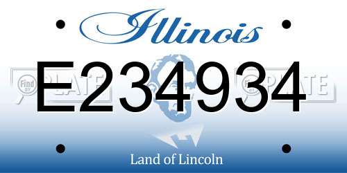 E234934 Illinois License Plate