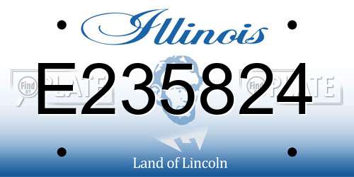 E235824 Illinois License Plate