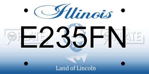 E235FN Illinois License Plate