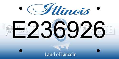 E236926 Illinois License Plate