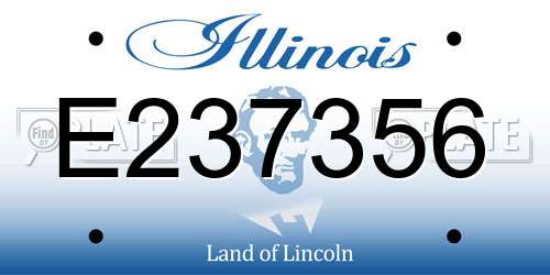 E237356 Illinois License Plate