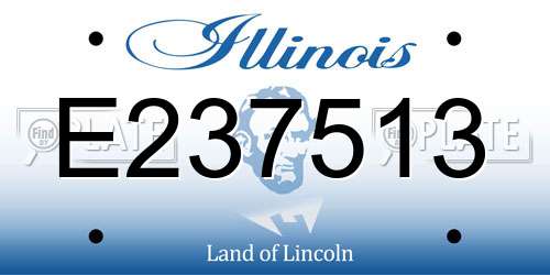 E237513 Illinois License Plate