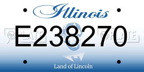 E238270 Illinois License Plate