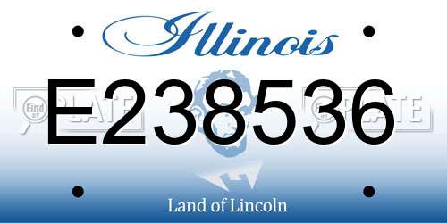 E238536 Illinois License Plate