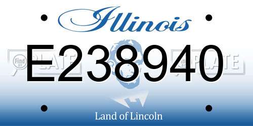 E238940 Illinois License Plate