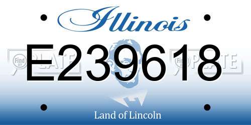 E239618 Illinois License Plate