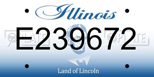 E239672 Illinois License Plate