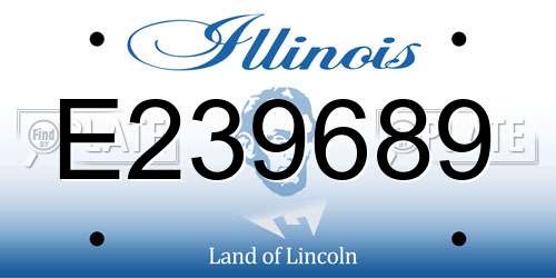 E239689 Illinois License Plate
