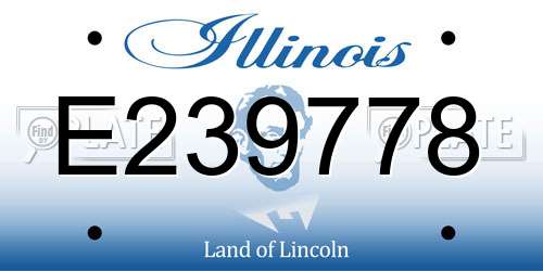 E239778 Illinois License Plate