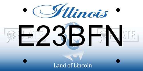 E23BFN Illinois License Plate