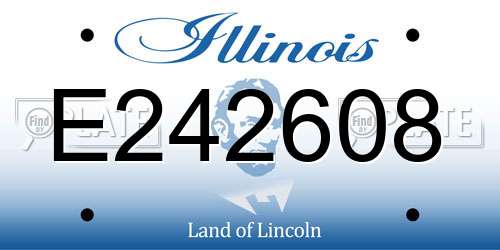 E242608 Illinois License Plate