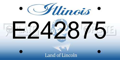 E242875 Illinois License Plate
