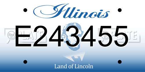 E243455 Illinois License Plate