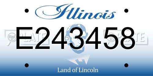 E243458 Illinois License Plate