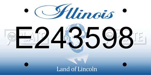 E243598 Illinois License Plate