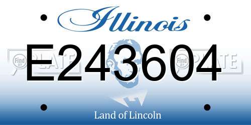 E243604 Illinois License Plate