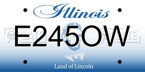 E245OW Illinois License Plate