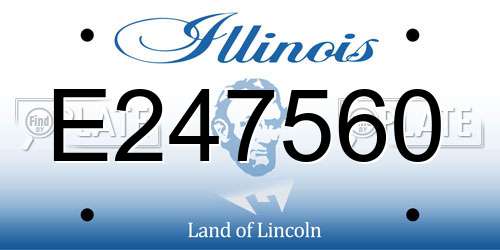 E247560 Illinois License Plate