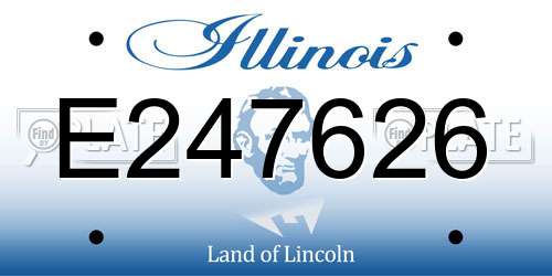 E247626 Illinois License Plate