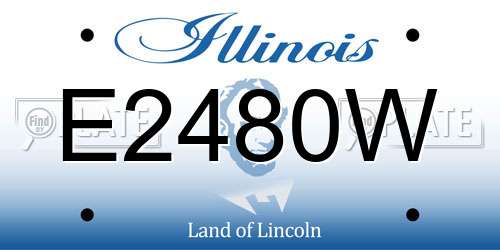 E2480W Illinois License Plate